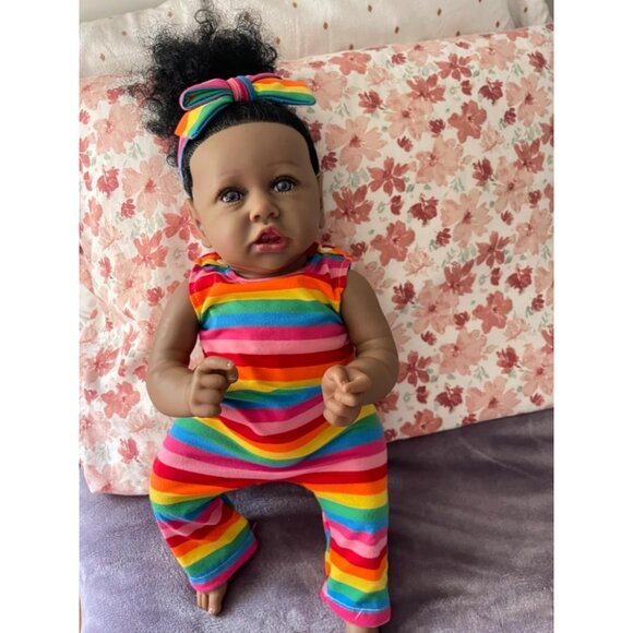 🆕22.8 Inch Reborn Doll with Soft Body African American Charlotte Girl Doll - Picture 1 of 10
